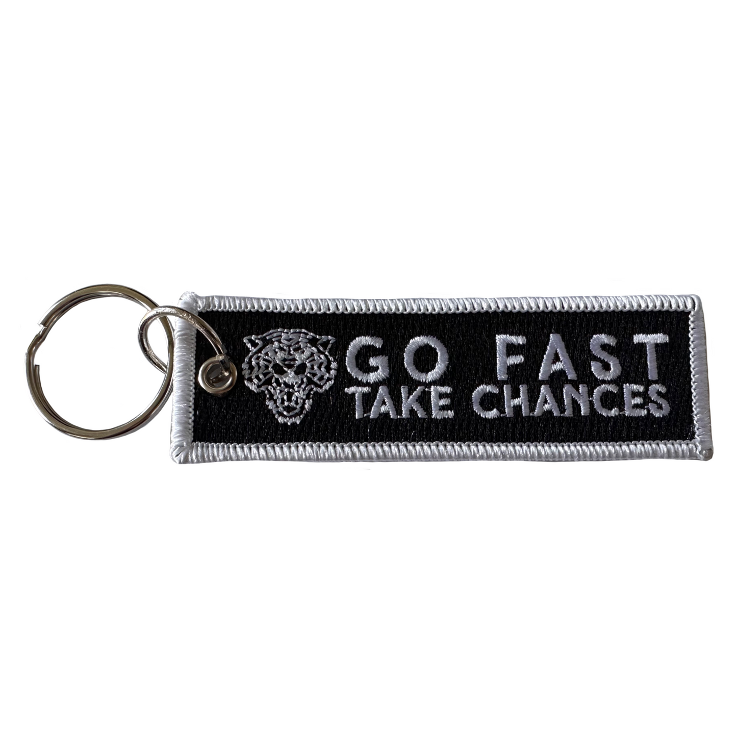 Go Fast Take Chances Embroidered Keychain