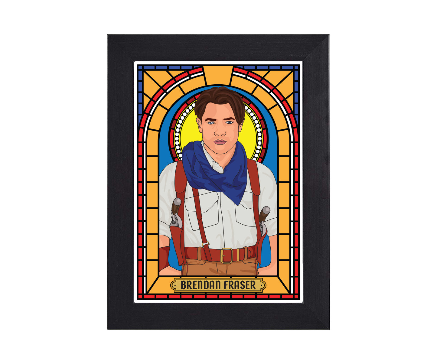 Brendan Fraser The Mummy Rick O'Connell Illustrated Saint Print
