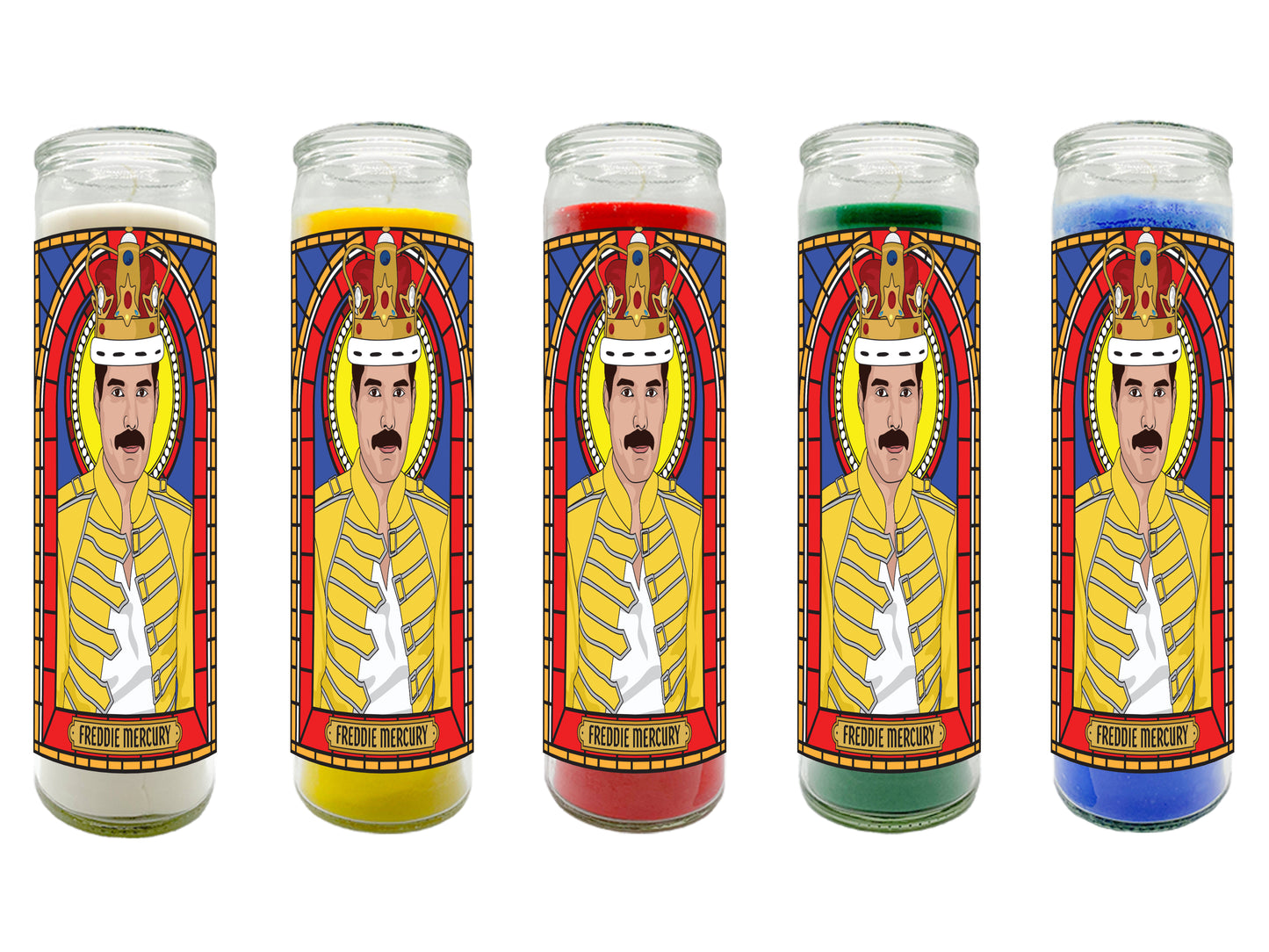 Freddie Mercury Illustrated Prayer Candle