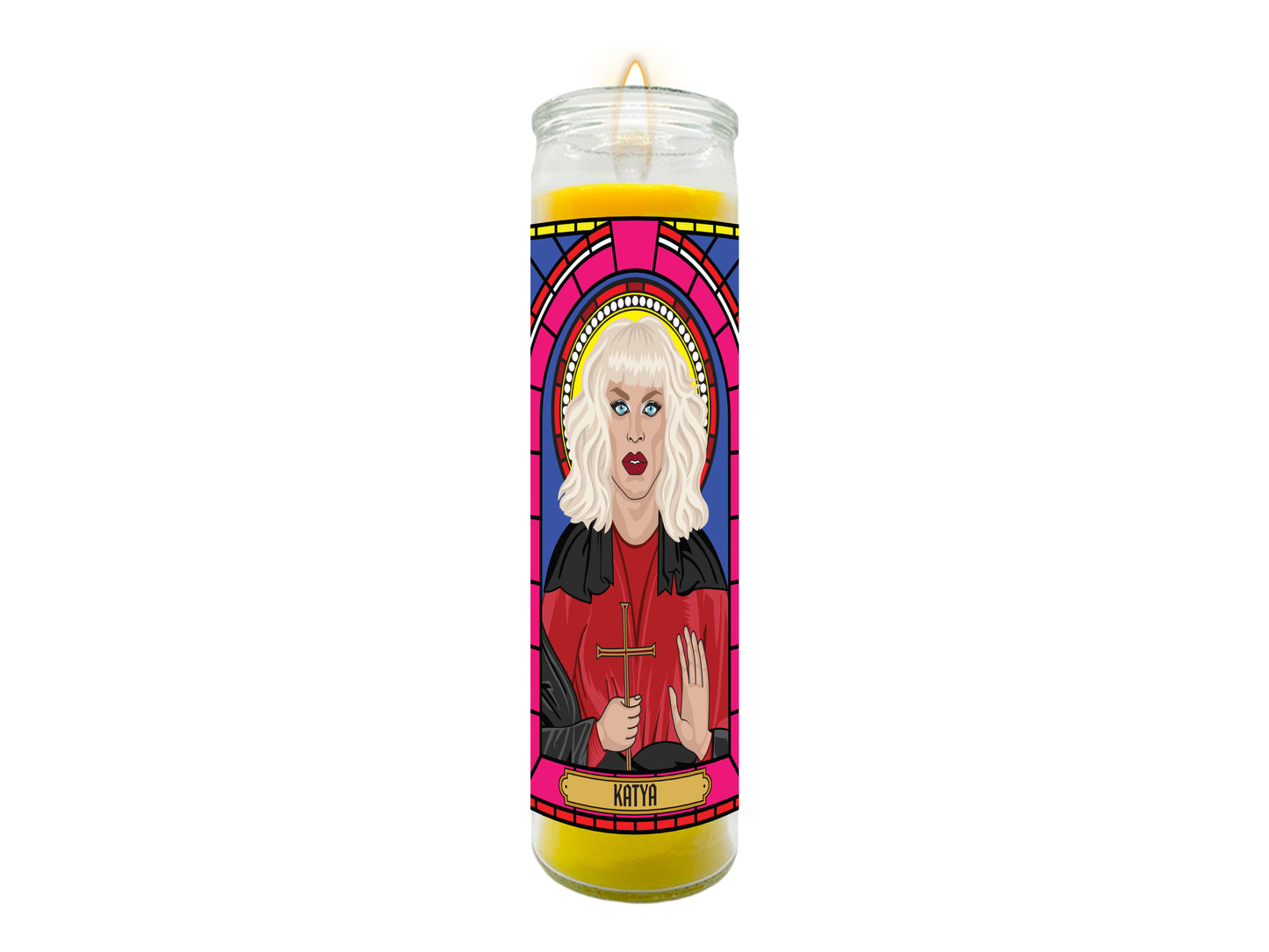 Katya Zamolodchikova Illustrated Prayer Candle