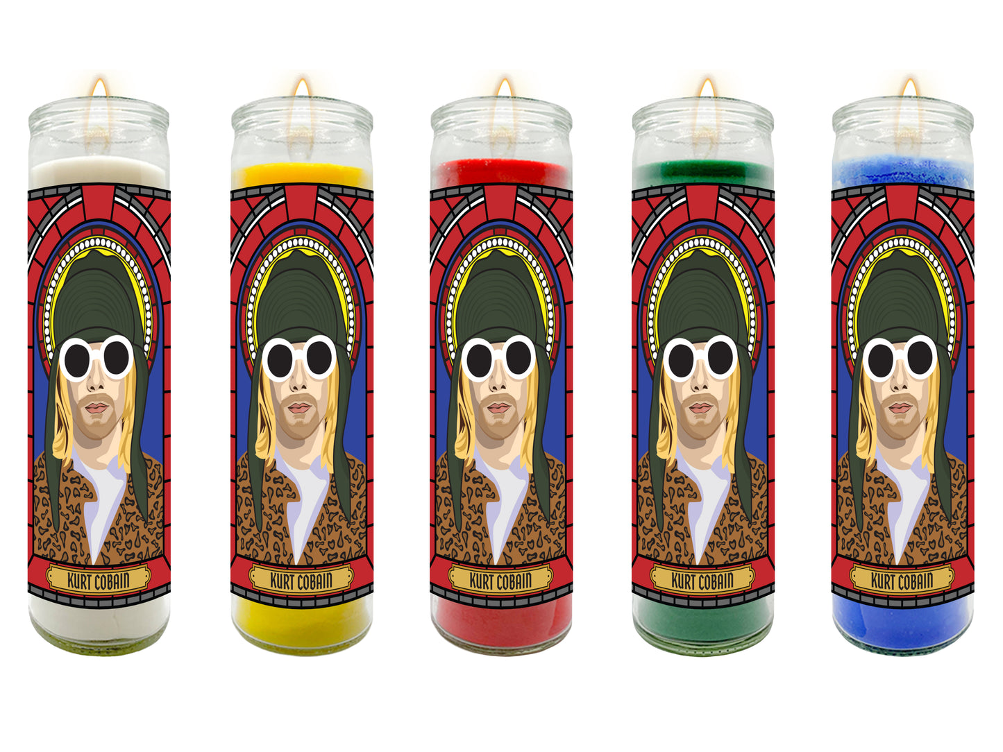 Kurt Cobain Illustrated Prayer Candle