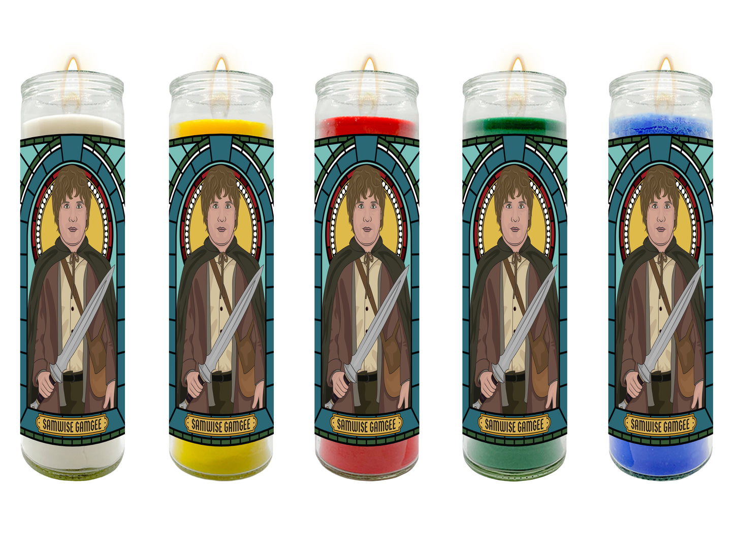 Frodo and Samwise Lord of the Rings Illustrated Prayer Candle Set