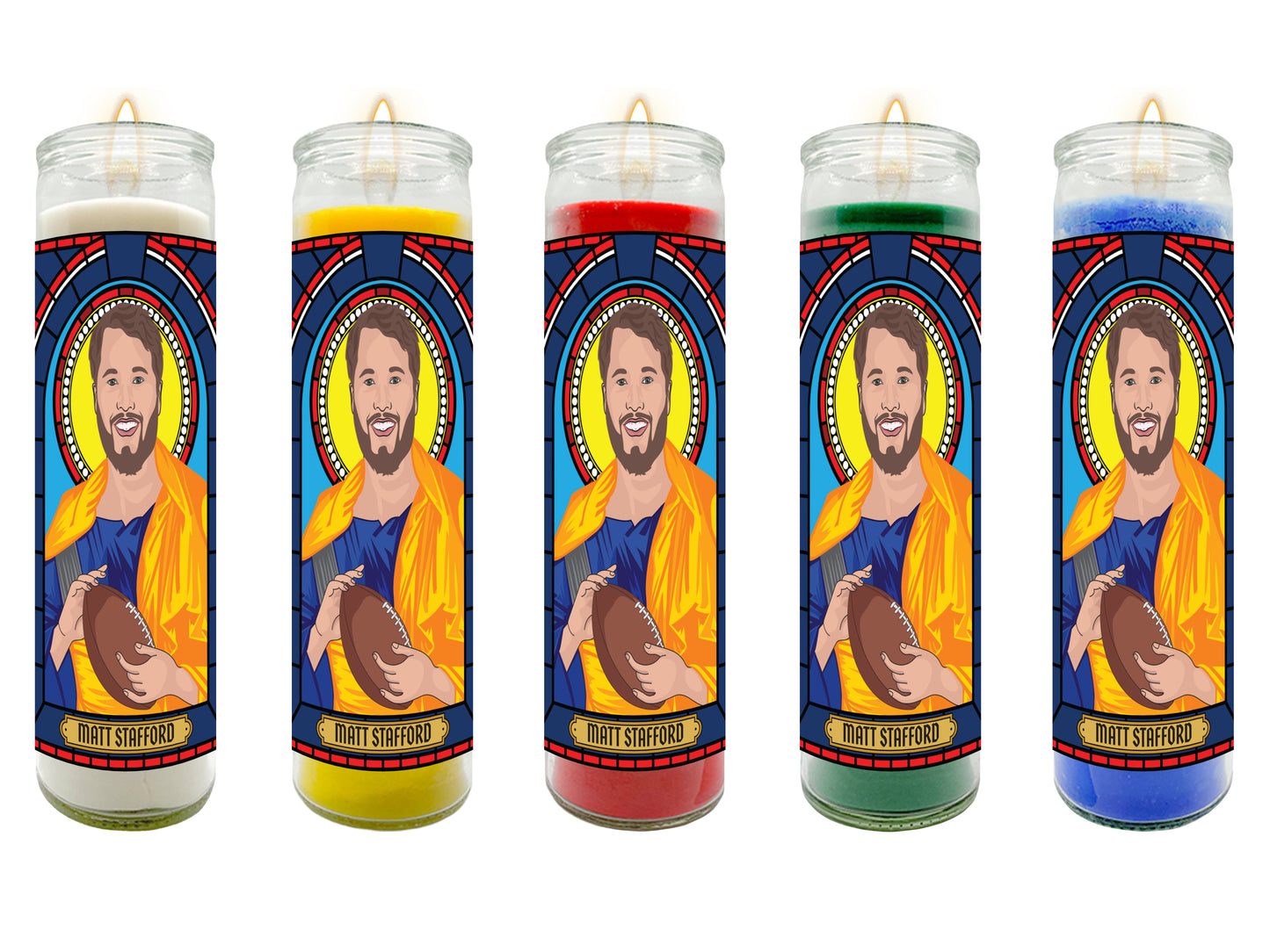 Matthew Stafford Illustrated Prayer Candle