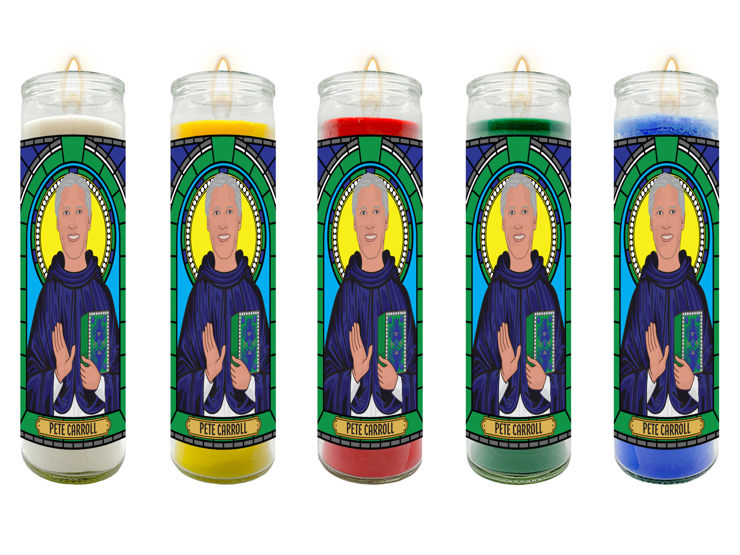 Pete Carroll Illustrated Prayer Candle