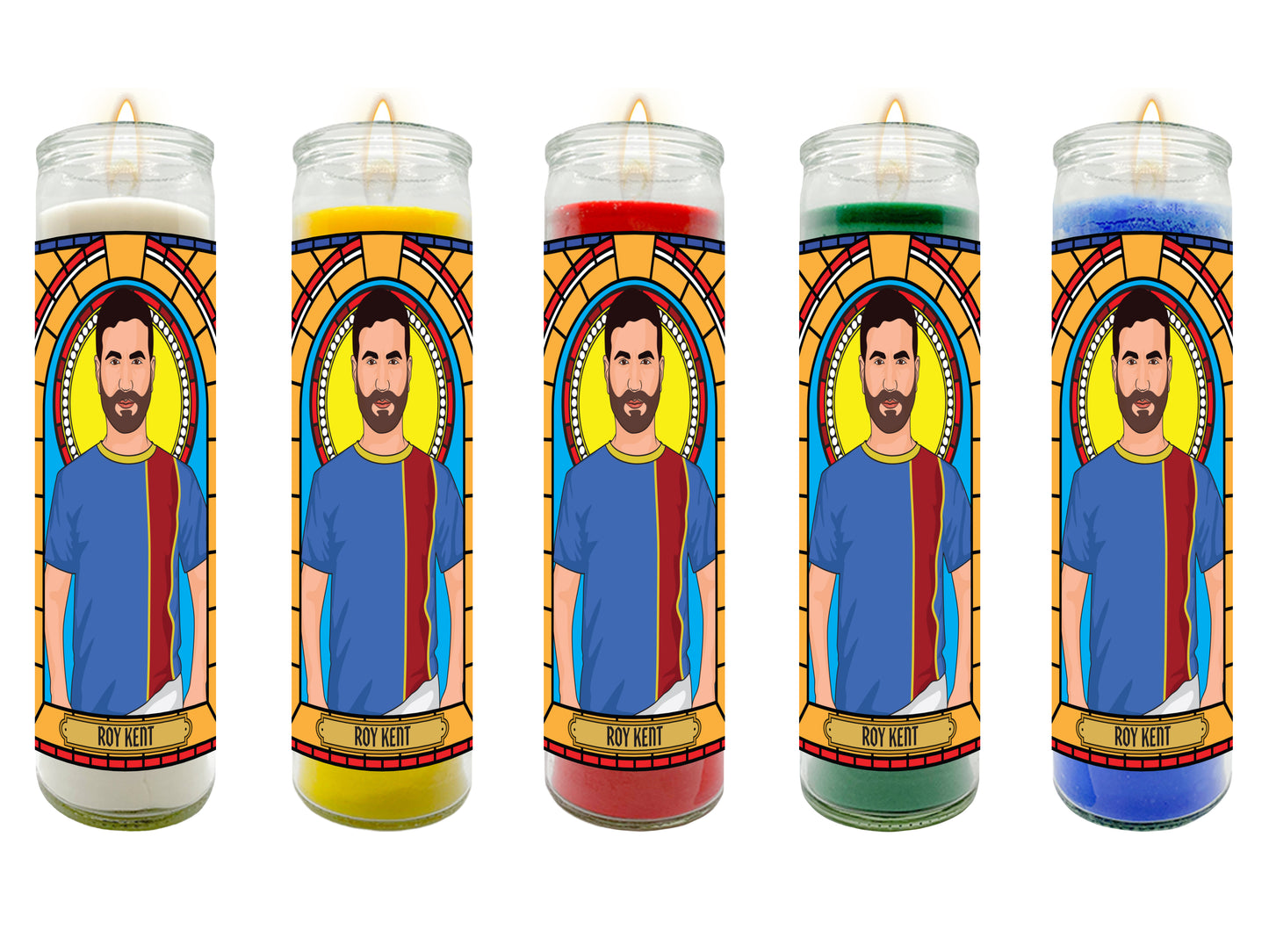 Ted Lasso and Roy Kent Illustrated Prayer Candle Series