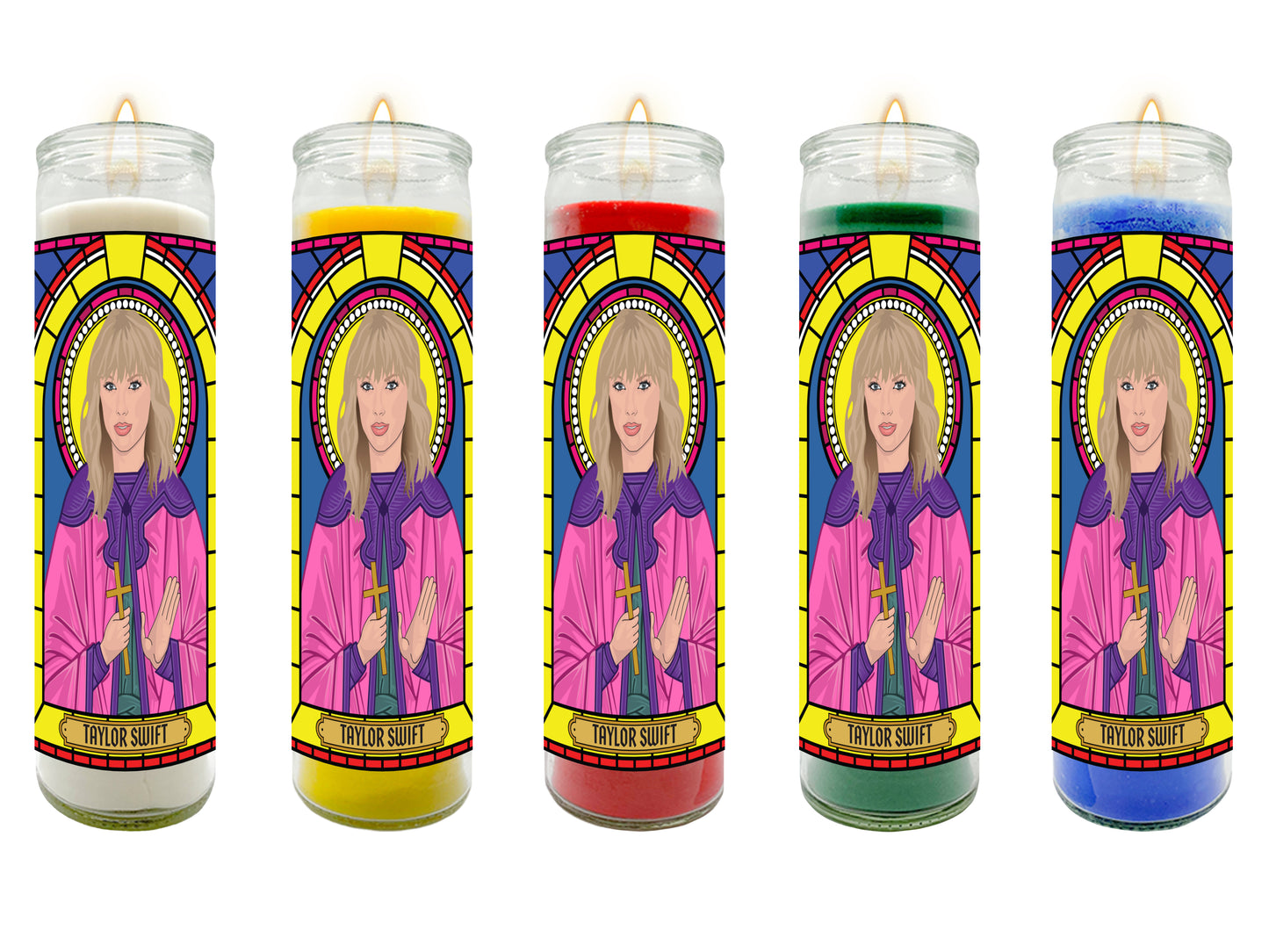 Taylor Swift Illustrated Prayer Candle