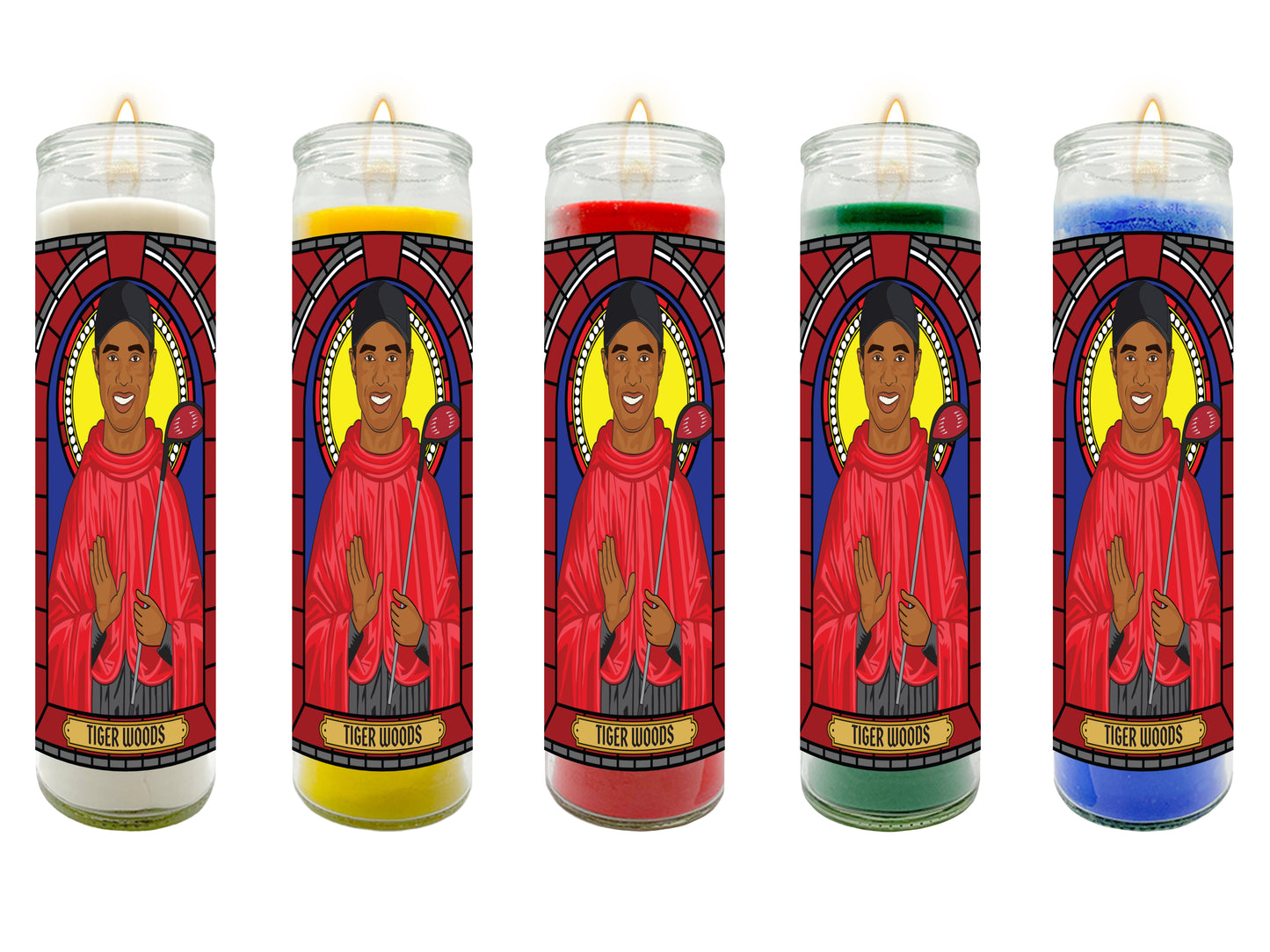Tiger Woods Illustrated Prayer Candle