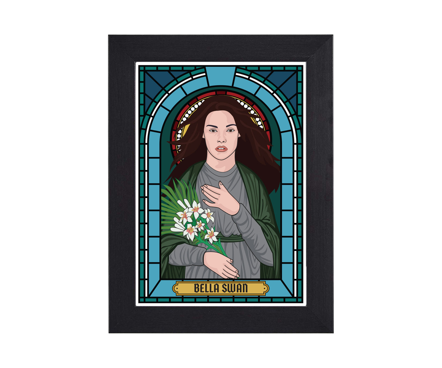 Twilight Bella Swan and Edward Cullen Illustrated Saint Print Series