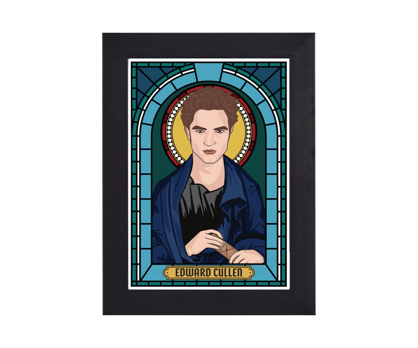 Twilight Bella Swan and Edward Cullen Illustrated Saint Print Series
