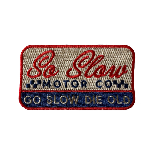 So Slow Motor Co Embroidered Iron On Patch