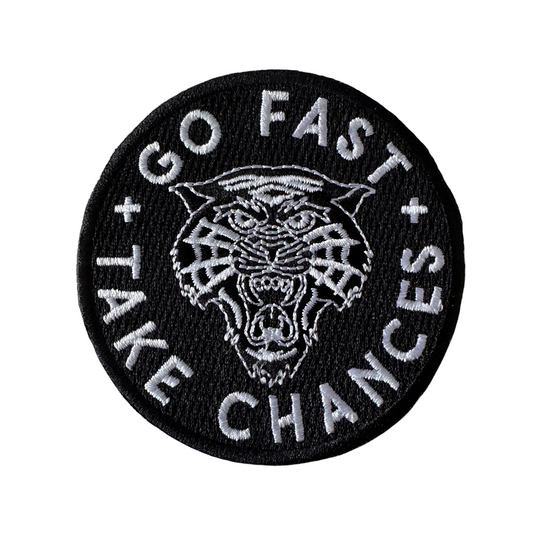 Go Fast Take Chances Embroidered Iron On Patch