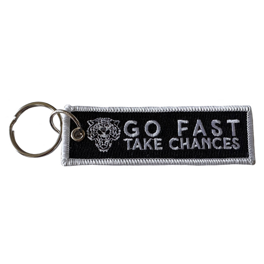 Go Fast Take Chances Embroidered Keychain