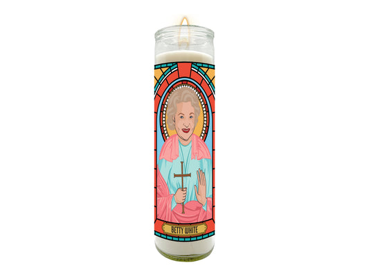Betty White Illustrated Prayer Candle
