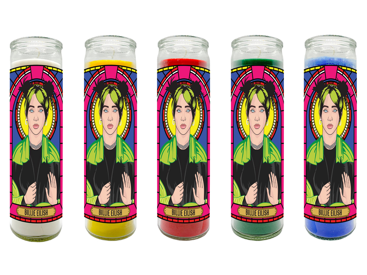 Billie Eilish Illustrated Prayer Candle
