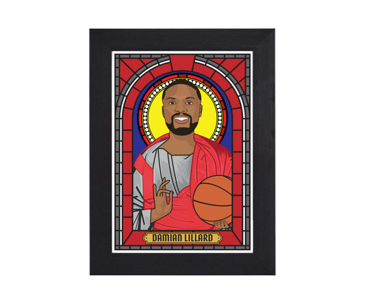 Damian Lillard Portland Trailblazers Illustrated Saint Print
