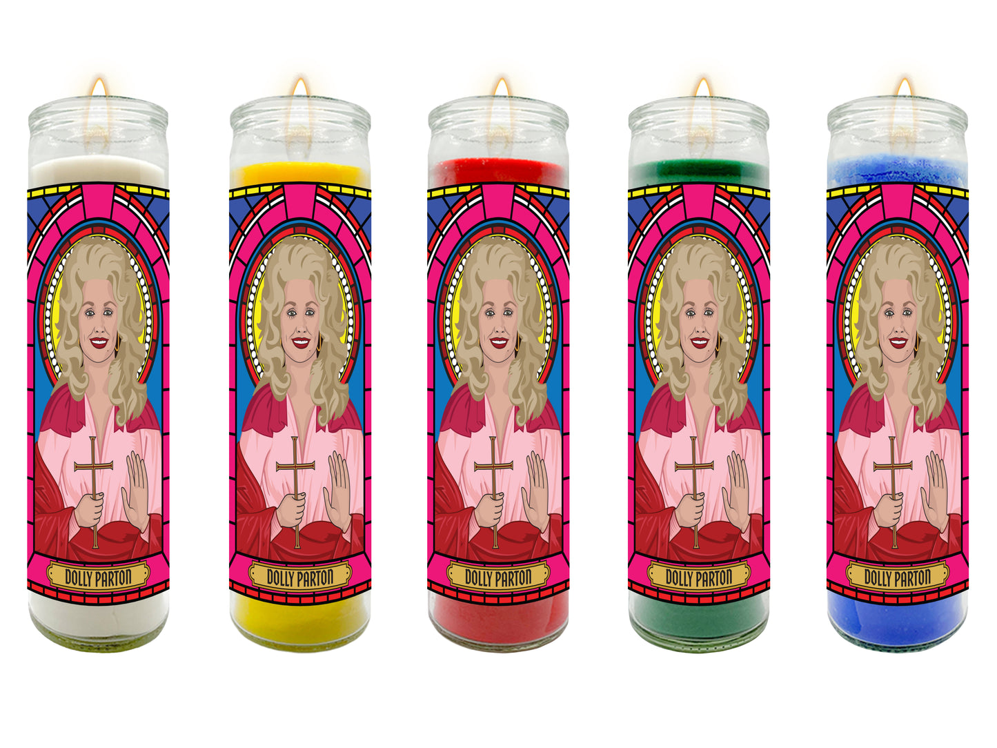 Dolly Parton Illustrated Prayer Candle
