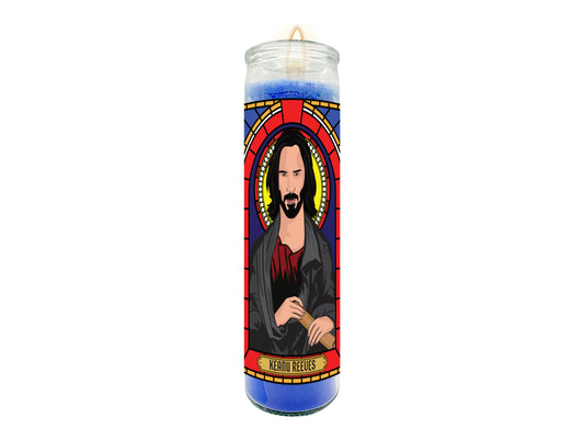 Keanu Reaves Illustrated Prayer Candle