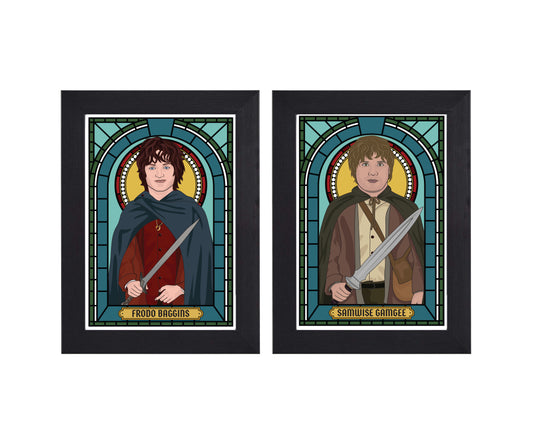 Frodo and Samwise Lord of the Rings Illustrated Saint Print Series