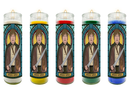 Frodo and Samwise Lord of the Rings Illustrated Prayer Candle Set