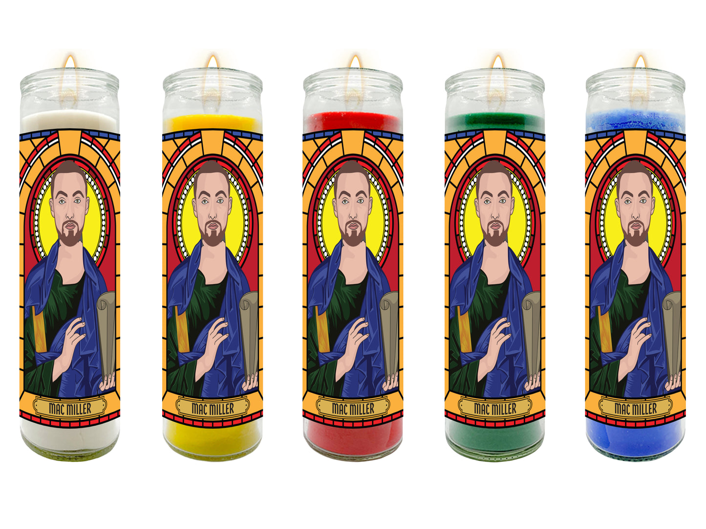 Mac Miller Illustrated Prayer Candle