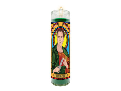 Nicolas Cage Illustrated Prayer Candle
