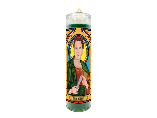 Nicolas Cage Illustrated Prayer Candle