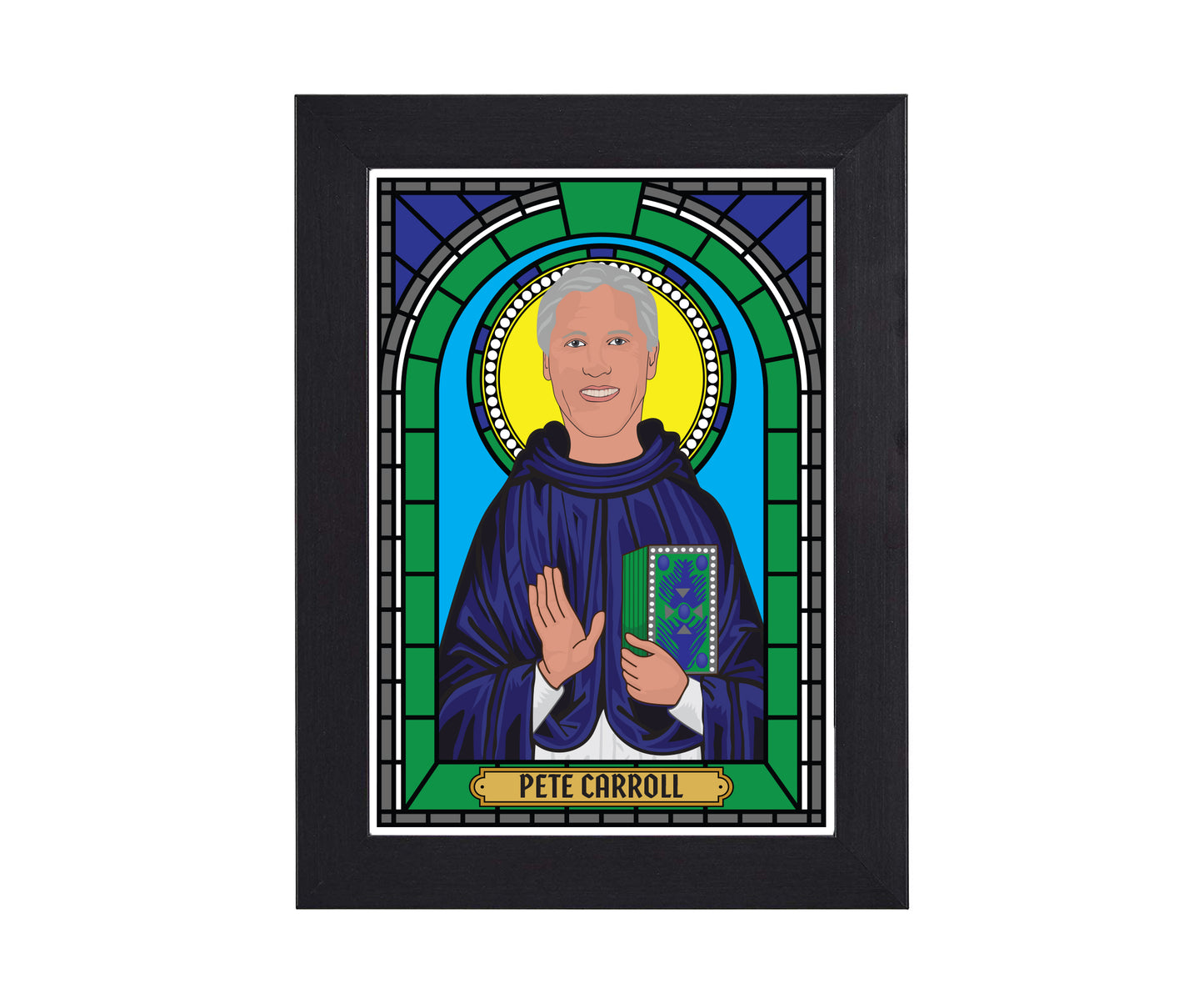Pete Carroll Seahawks Illustrated Saint Print