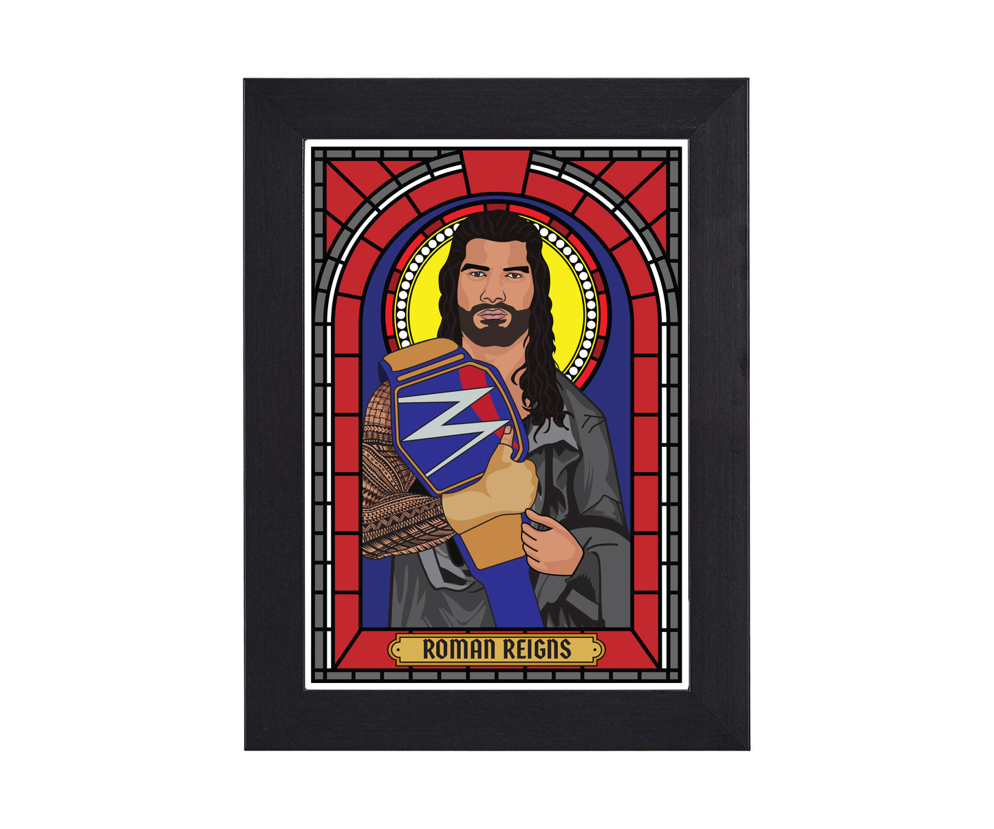 Roman Reigns Professional Wrestler Illustrated Saint Print
